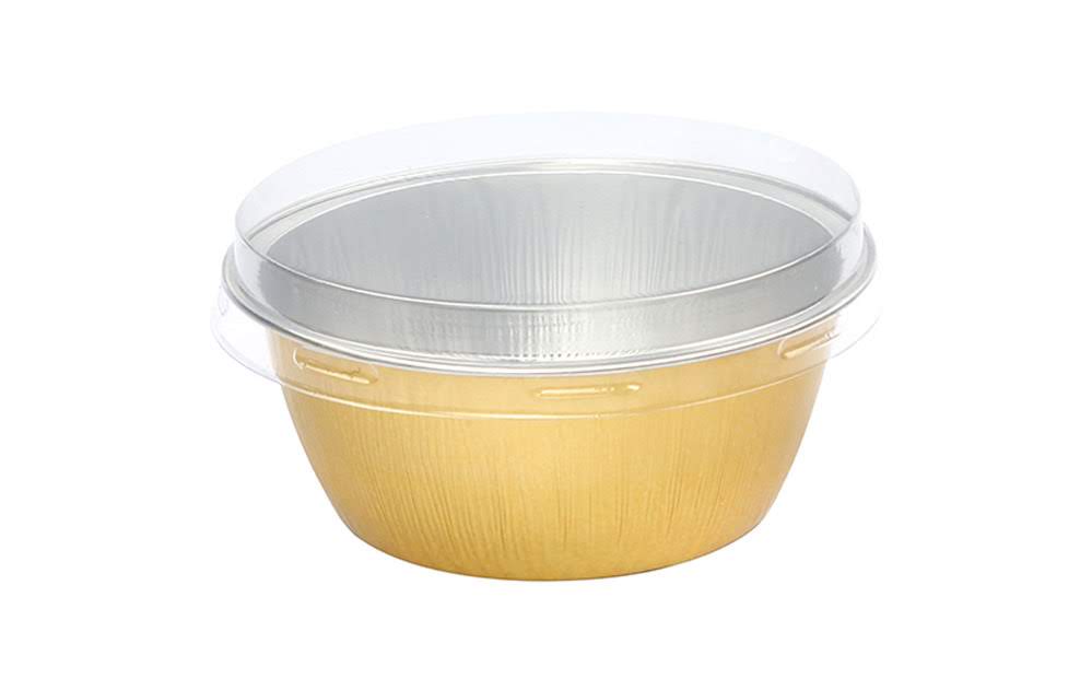 4 oz. Colored Foil Ramekins / Baking Cups with Plastic Lid - #A50P