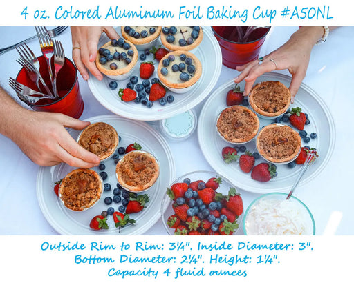 disposable aluminum foil 4 OZ. ramekins, individual serving size dessert cup, baking pans 