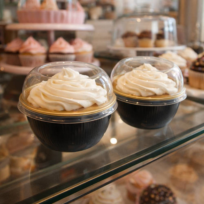 4 oz. Disposable Foil Ramekins with Hybrid Lid - #A50-B&G-HL