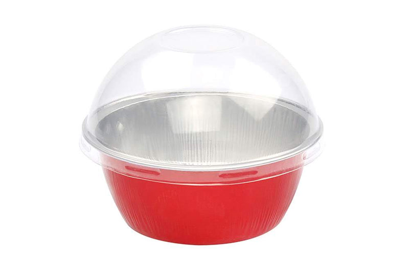 4 oz. Colored Foil Ramekins / Baking Cups with Plastic Lid - #A50P