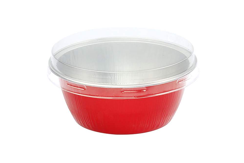 4 oz. Colored Foil Ramekins / Baking Cups with Plastic Lid - #A50P