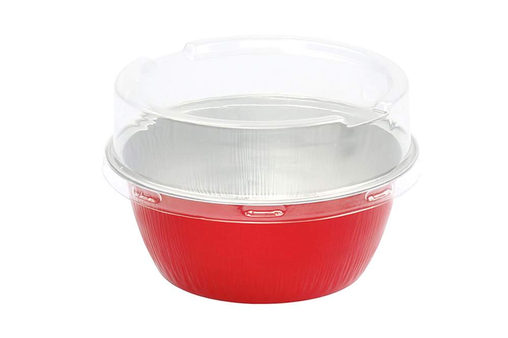 4 oz. Colored Foil Ramekins / Baking Cups with Plastic Lid - #A50P