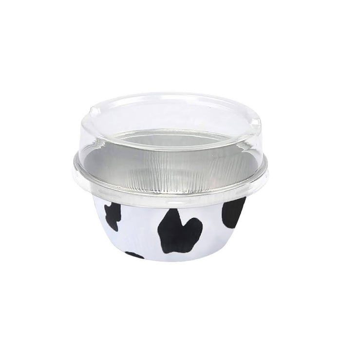4 oz. Colored Foil Ramekins / Baking Cups with Plastic Lid - #A50P