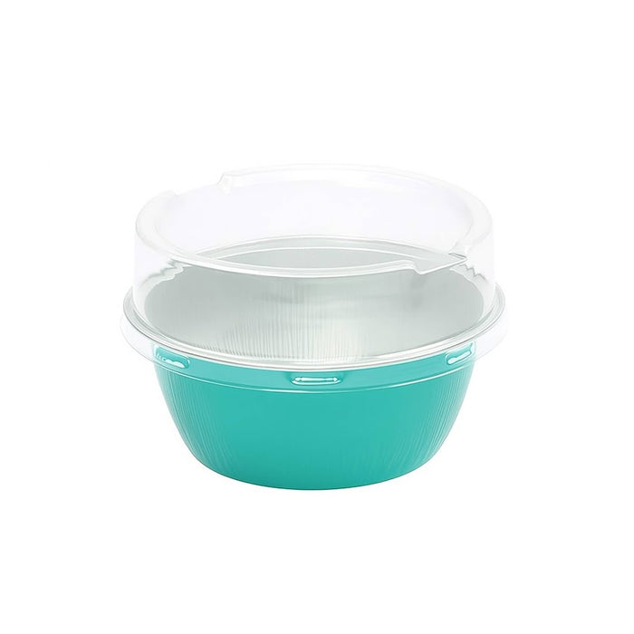 4 oz. Colored Foil Ramekins / Baking Cups with Plastic Lid - #A50P