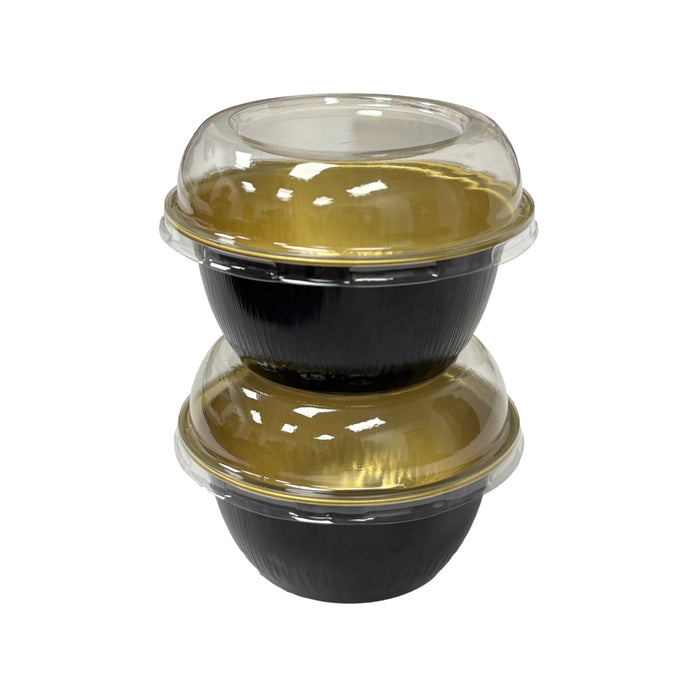 4 oz. Disposable Foil Ramekins with Hybrid Lid - #A50-B&G-HL