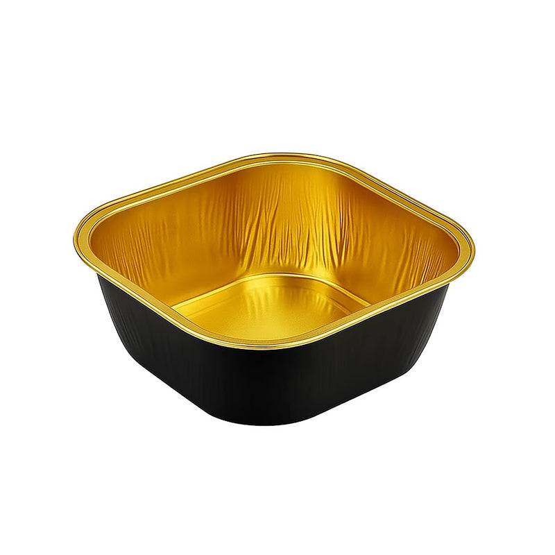 4" Square Colored Aluminum Foil Dessert Pan #A6NL