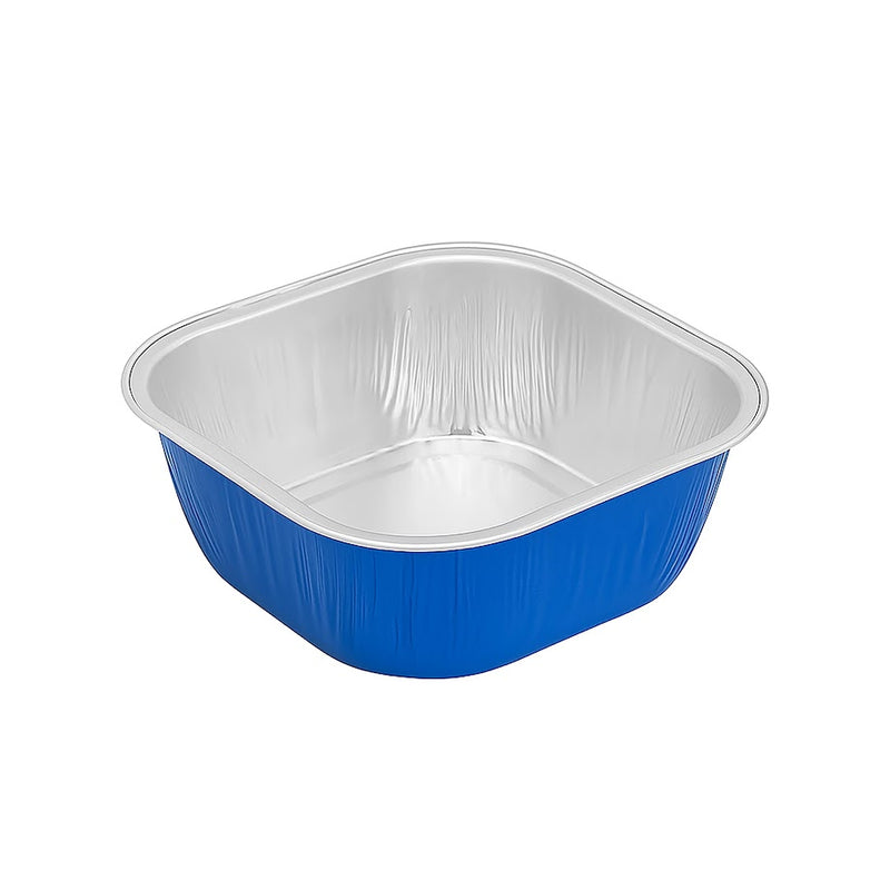4" Square Colored Aluminum Foil Dessert Pan #A6NL