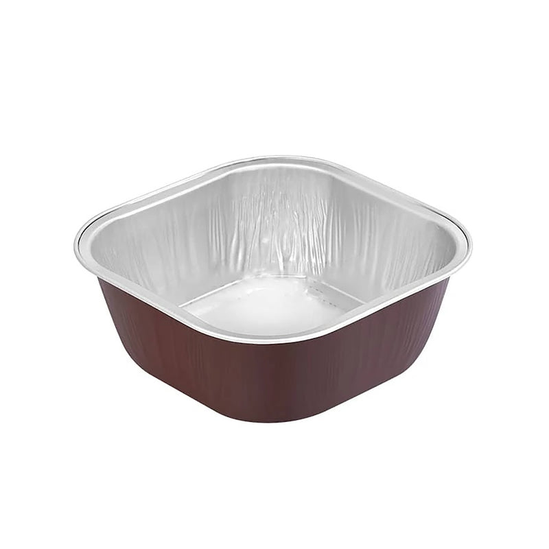 4" Square Colored Aluminum Foil Dessert Pan #A6NL