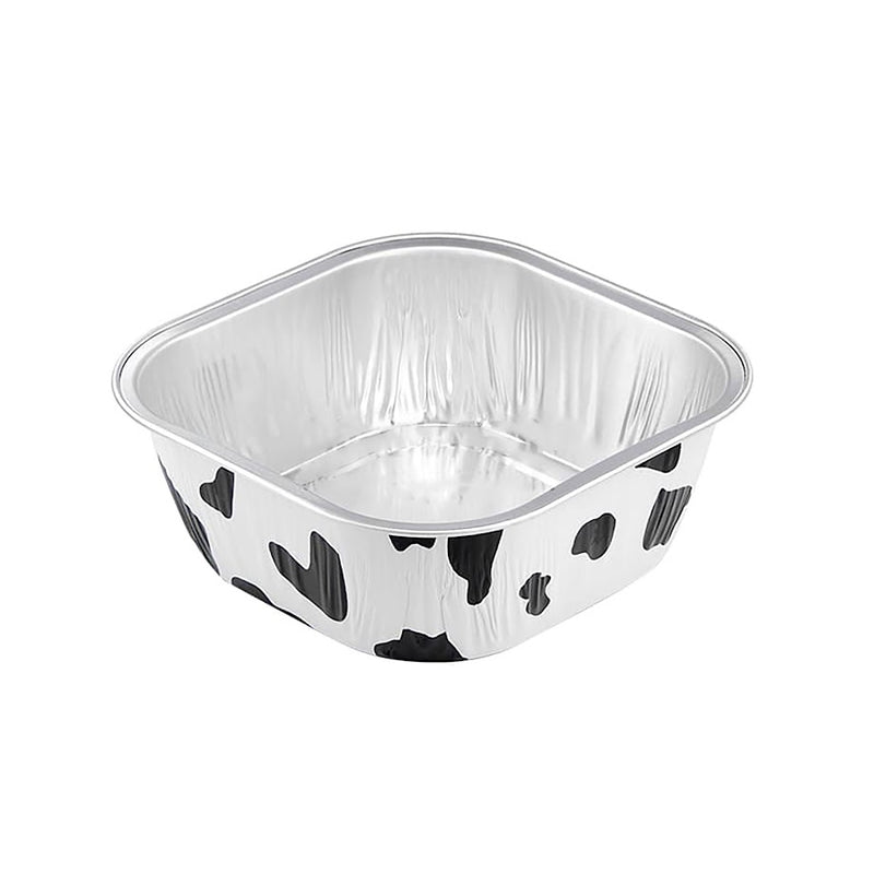 4" Square Colored Aluminum Foil Dessert Pan #A6NL