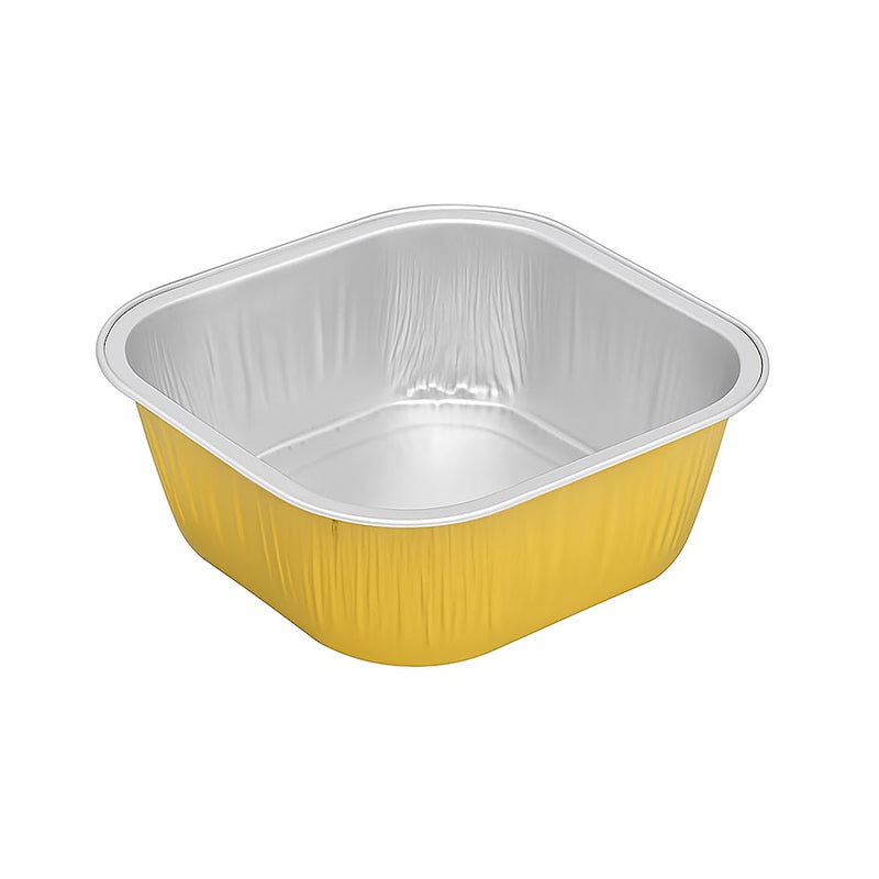 4" Square Colored Aluminum Foil Dessert Pan #A6NL