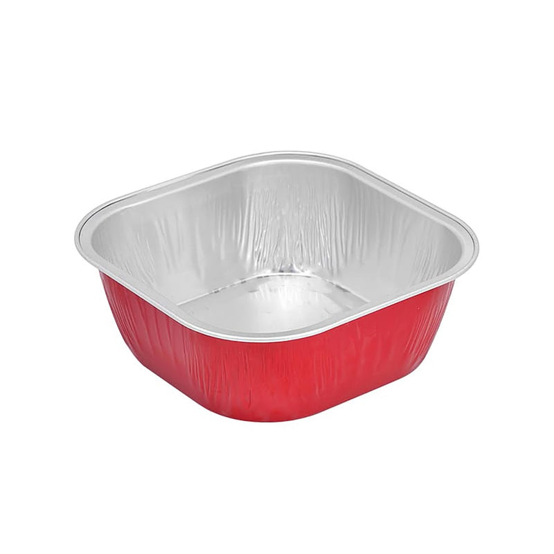 4" Square Colored Aluminum Foil Dessert Pan #A6NL