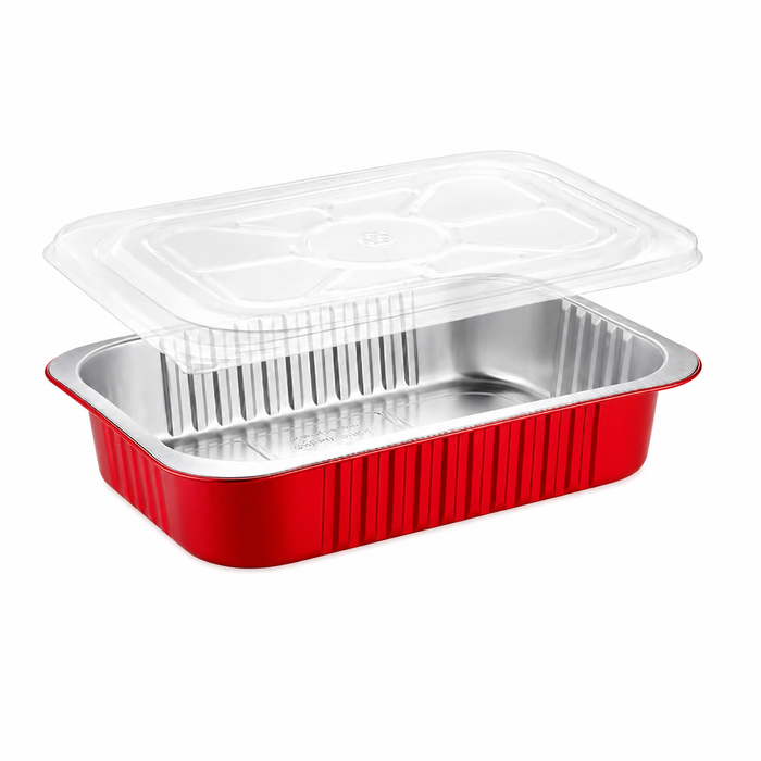 11x7 Heavy Aluminum Entrée Pan with Plastic Lid - #A71P