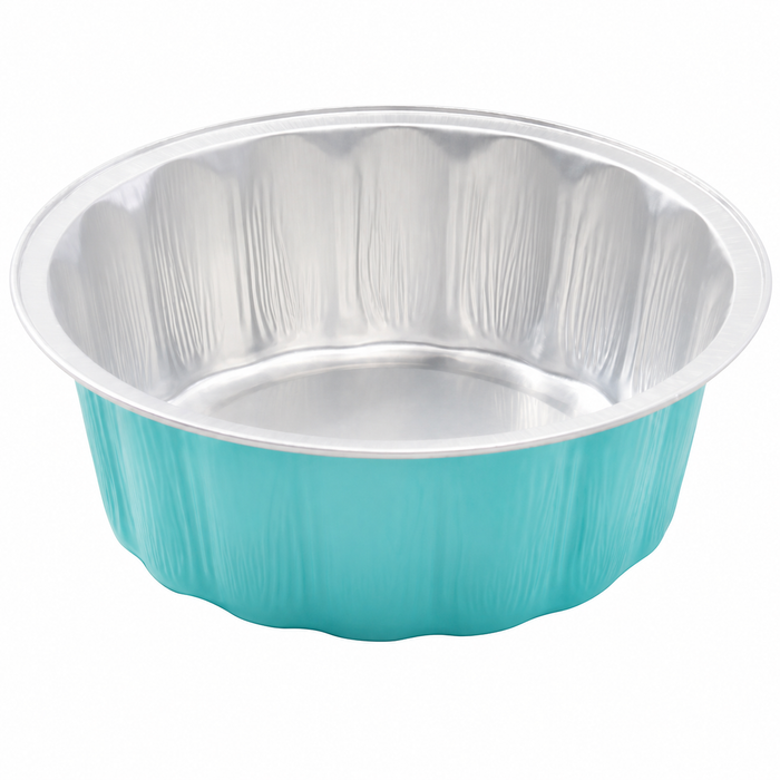 8 oz. Round Disposable Aluminum Foil Colored Dessert Pan - #A8NL