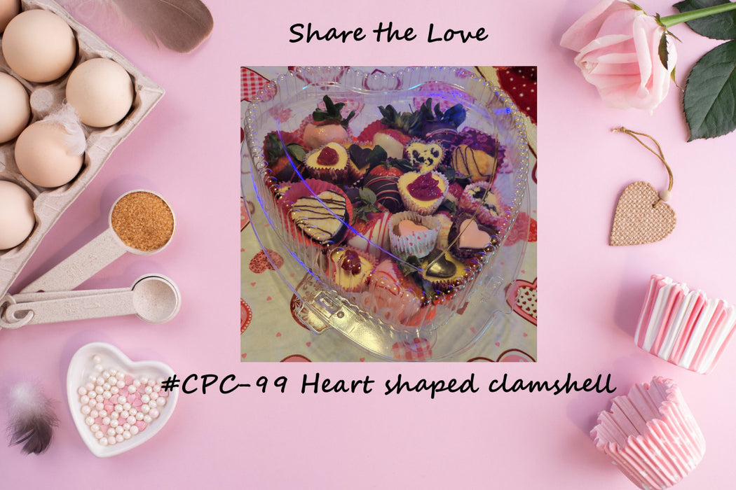 Heart Shaped Plastic Clamshell Container    #CPC99