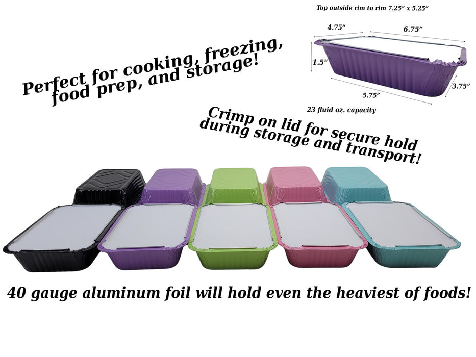 Colored Aluminum 1½ lb. Foil Carryout Pan with Board Lid  #7650L