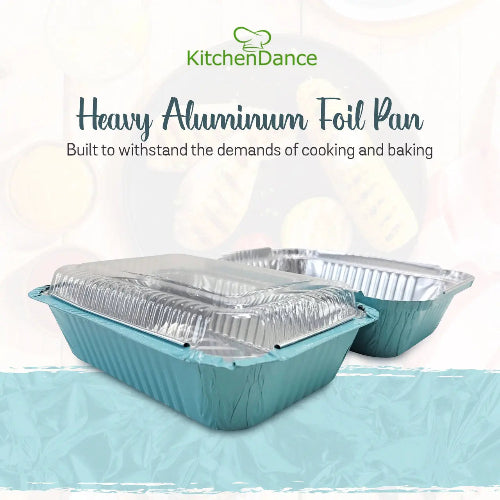 Colored Aluminum 1½ lb. Foil Deep Carryout Pan with Plastic Lid  #7650P KitchenDance