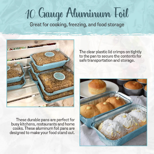 Colored Aluminum 1½ lb. Foil Deep Carryout Pan with Plastic Lid  #7650P KitchenDance