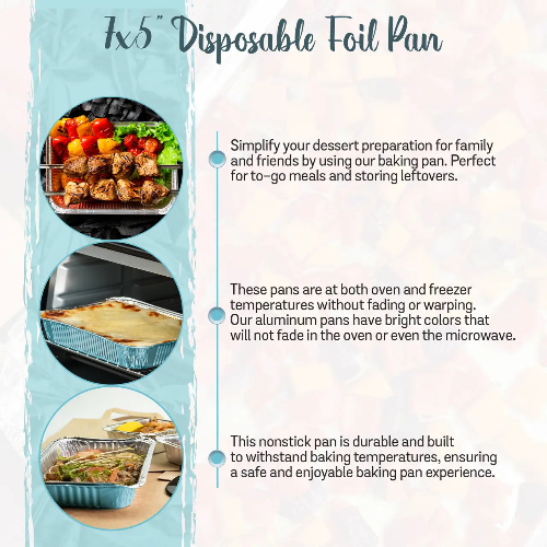 Colored Aluminum 1½ lb. Foil Deep Carryout Pan with Plastic Lid  #7650P KitchenDance