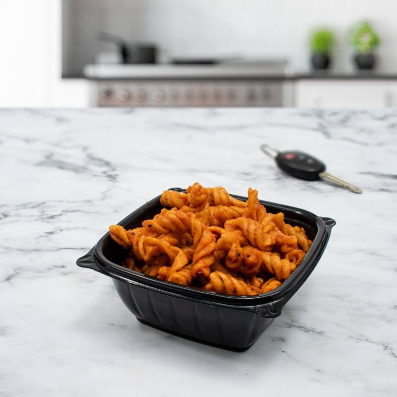 12 oz. Square Black PP Plastic Bowl - #B12SB