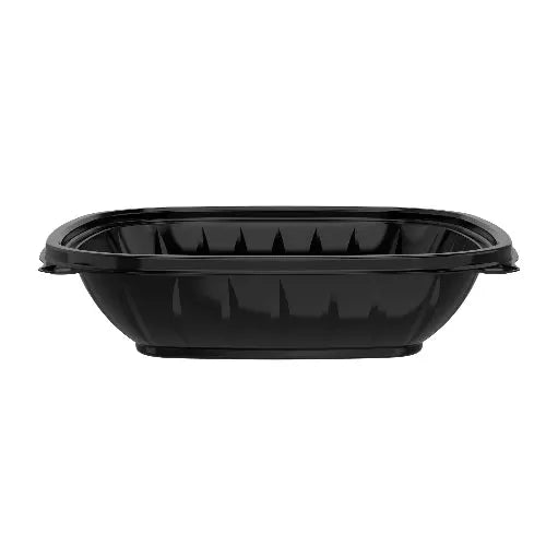 Dart 32 oz. Black Square Entree Bowl - #B32SB