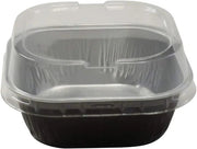 4" Square Colored Aluminum Foil Dessert Pan with Snap-On Plastic Lid   #A6P KitchenDance