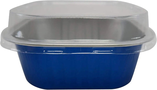 4" Square Colored Aluminum Foil Dessert Pan with Snap-On Plastic Lid   #A6P KitchenDance