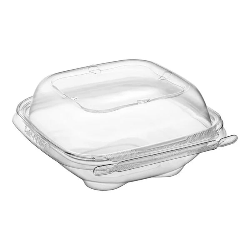 Safe-T-Chef 5x5 Tamper Evident & Tamper Resistant Microwaveable Clamshell Container, 12 oz. - #C5512XD