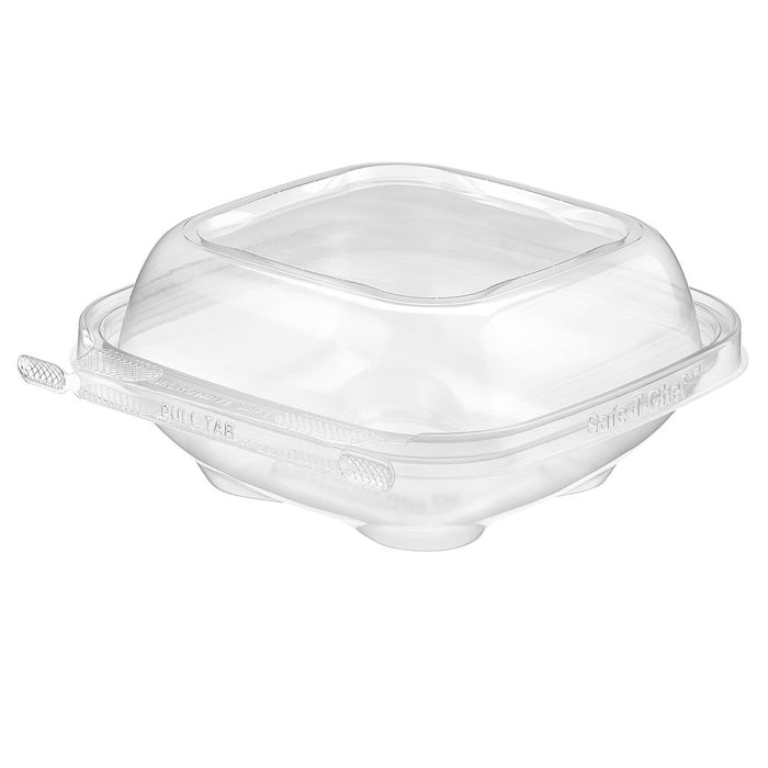 Safe-T-Chef 5x5 Tamper Evident & Tamper Resistant Microwaveable Clamshell Container, 12 oz. - #C5512XD