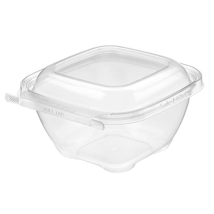 Safe-T-Chef 5 x 5 Tamper Evident & Tamper Resistant Microwaveable Clamshell, 24 oz. - #C5524D