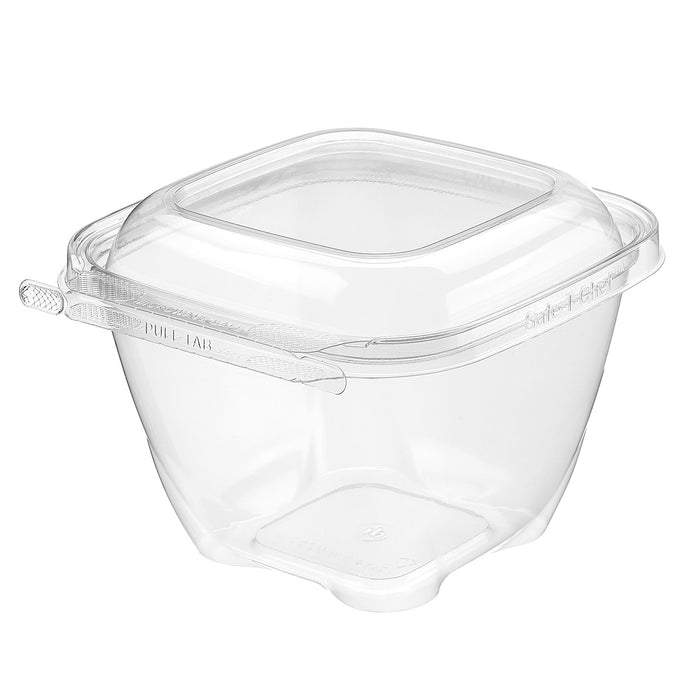 Safe-T-Chef 5 x 5 Tamper Evident & Tamper Resistant Microwaveable Clamshell, 24 oz. - #C5524D