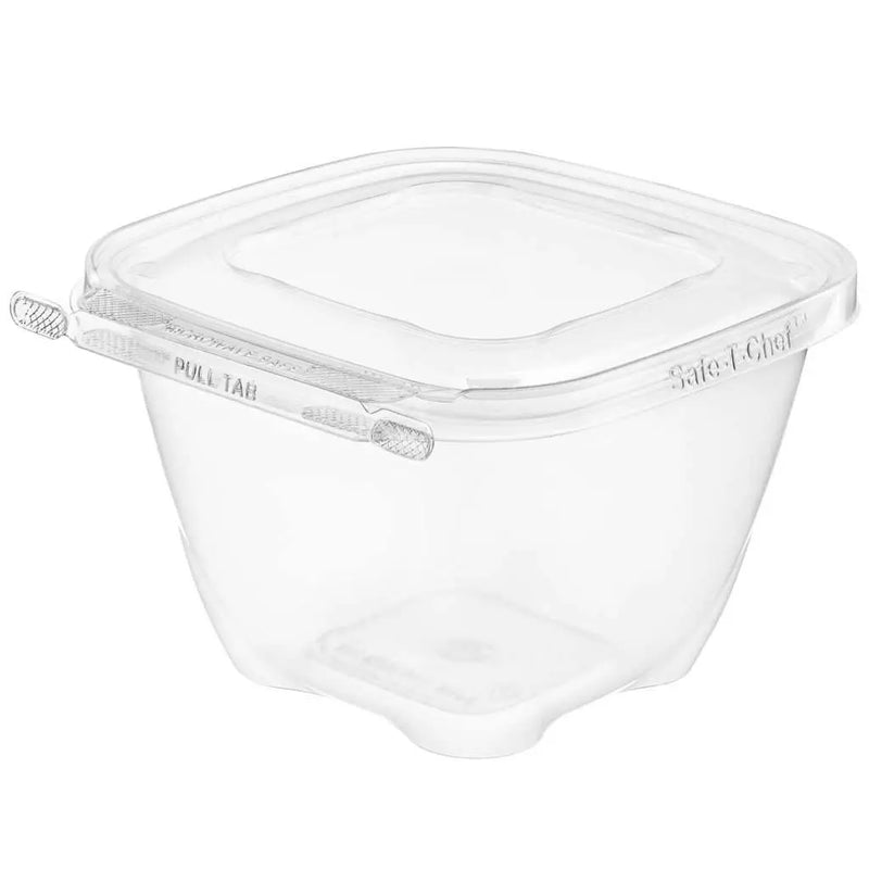 Safe-T-Chef 5x5 Tamper Evident & Tamper Resistant Microwaveable Clamshell Container, 32 oz. - #C5532F Inline Plastics