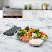 Dart Clear OPS Plastic 2 Compartment Large Nacho Tray - Sleeve of 125 - #C68NT2 Dart Container