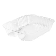 Dart Clear OPS Plastic 2 Compartment Large Nacho Tray - Sleeve of 125 - #C68NT2 Dart Container