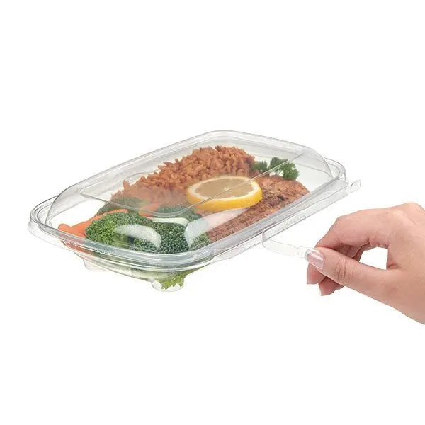 Safe-T-Chef 9 x 6  Tamper Evident & Tamper Resistant Microwaveable Clamshell, 35 oz. - #C9635D Inline Plastics
