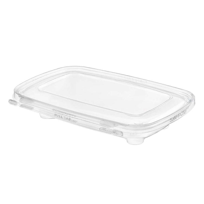 Safe-T-Chef 9 x 6 Tamper Evident & Tamper Resistant Microwaveable Flat Lid Clamshell, 24 oz. - #C9624