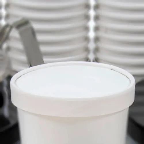 Dart Solo 16 oz. White DSP Paper Spiral Wound Non-vented Lid - Sleeve of 25 - #CA16A-4000