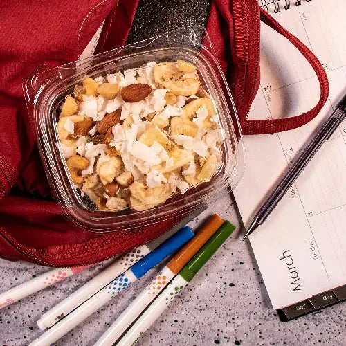 Dart 12 oz. Clear PET Plastic Tamper Evident & Tamper Resistant Container w/ Flat Lid - #CH12DEF Dart Container