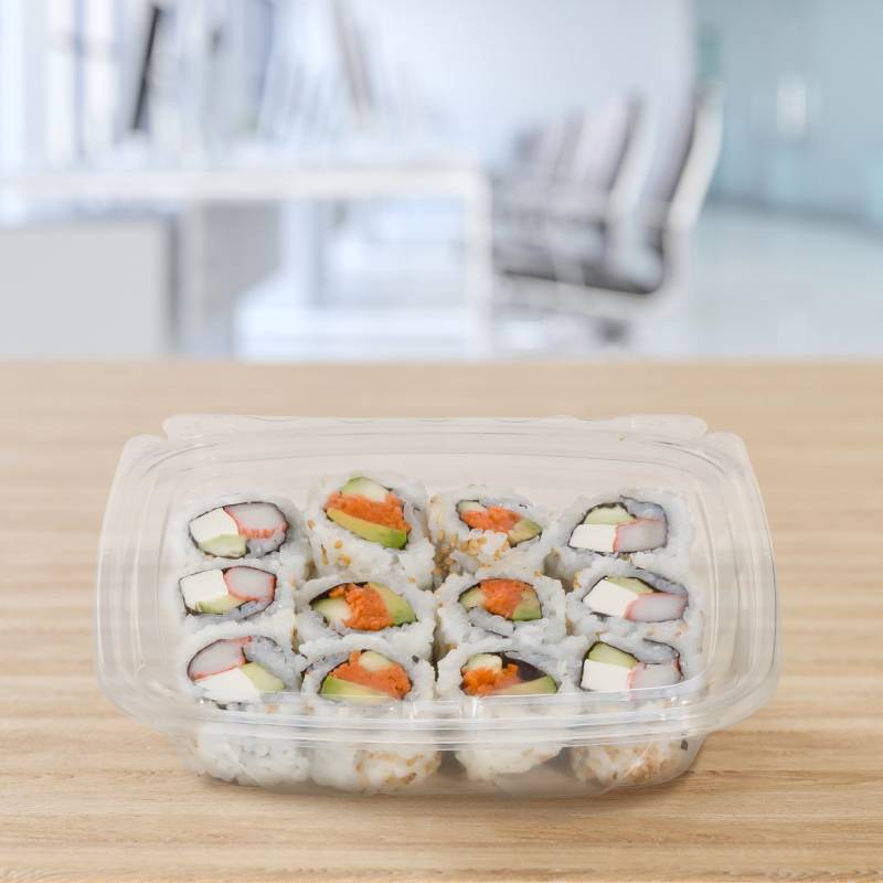 16–20 oz. PET Plastic Tamper-Evident/Resistant Clear Container with Flat Lid - #CH1620DSF