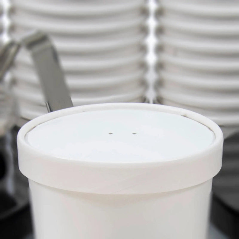 Dart 16 oz. White DSP Paper Spiral Wound Vented Lid - Sleeve of 25 - #CH16A-4000