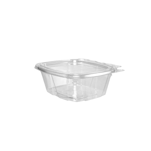 Dart 16 oz. Clear Plastic Tamper-Evident/Resistant Container w/ Flat Lid - #CH16DEF - KitchenDance
