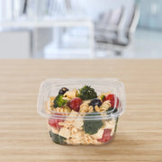 Dart 16 oz. Clear Plastic Tamper-Evident/Resistant Container w/ Flat Lid - #CH16DEF - KitchenDance