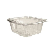 Dart 32 oz. Clear Plastic Tamper-Evident & Resistant Container w/ Flat Lid - #CH32DEF Dart Container