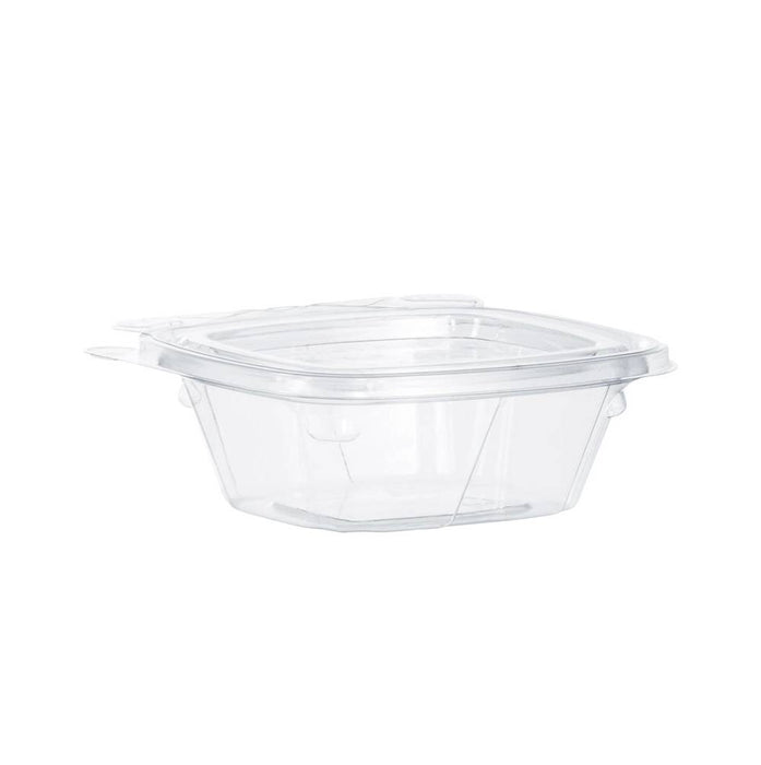 4 oz. PET Plastic Tamper-Evident/Resistant Clear Container with Flat Lid - #CH4DEF