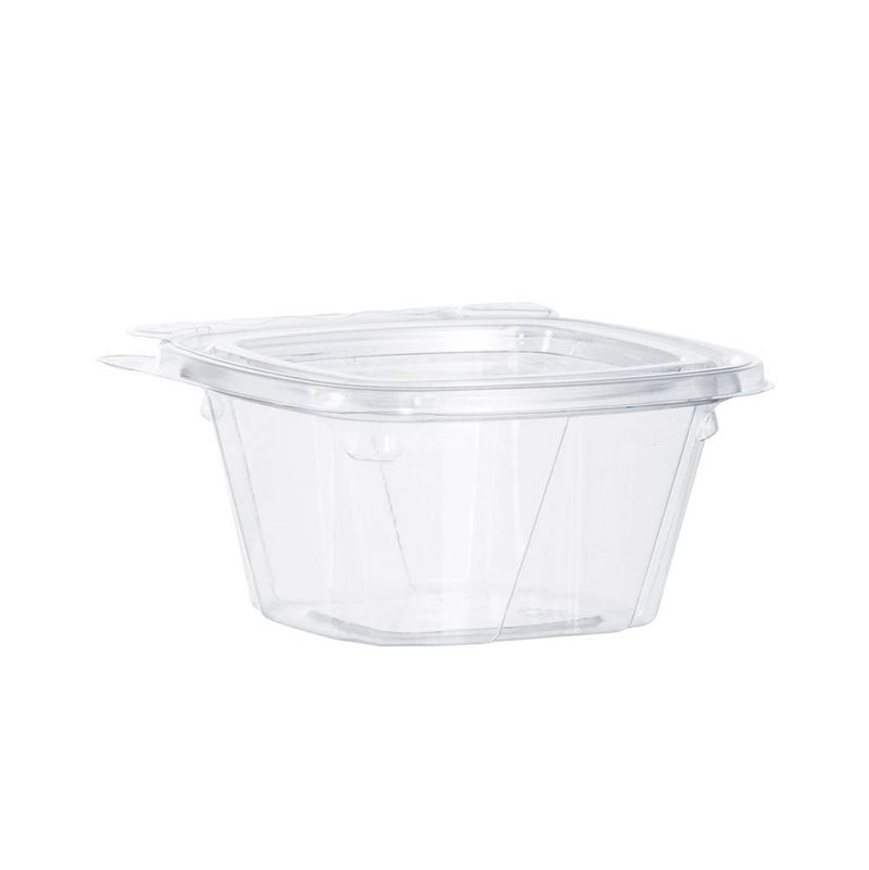 6 oz. PET Plastic Tamper-Evident/Resistant Clear Container with Flat Lid - #CH6DEF