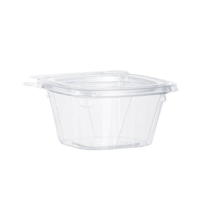 6 oz. PET Plastic Tamper-Evident/Resistant Clear Container with Flat Lid - #CH6DEF