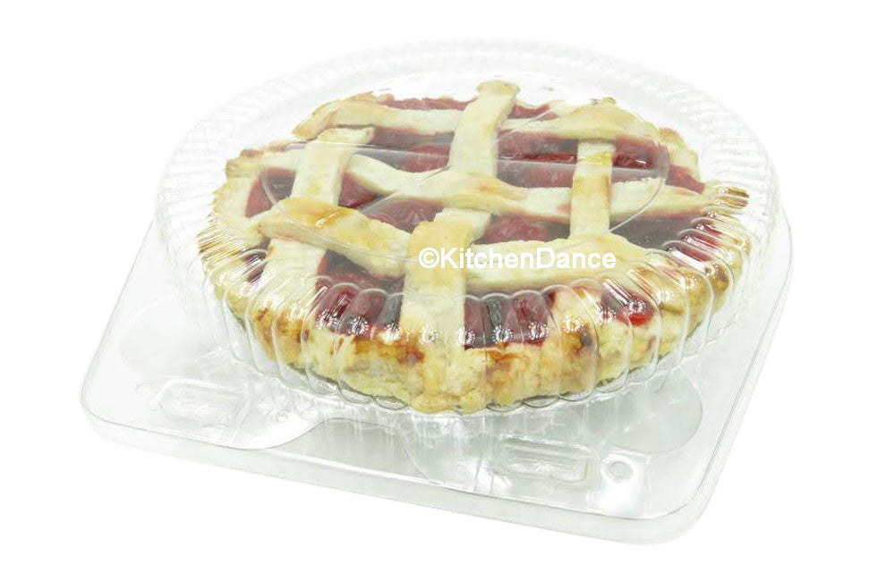 6" clamshell pie container - clear plastic - standard dome height 