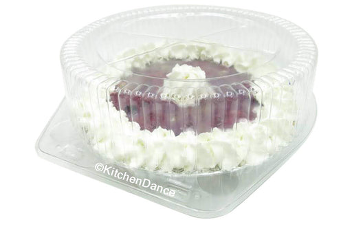 8" pie container - clear plastic clamshell - high dome