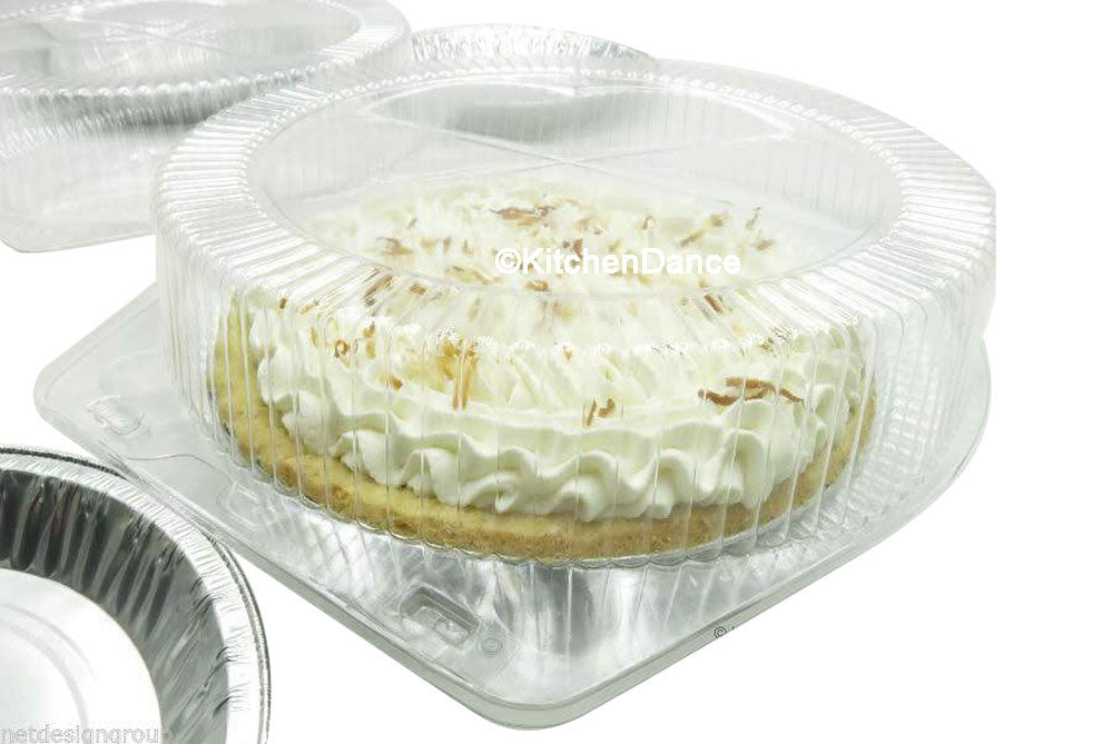 10" pie container - clear plast clamshell - high dome 