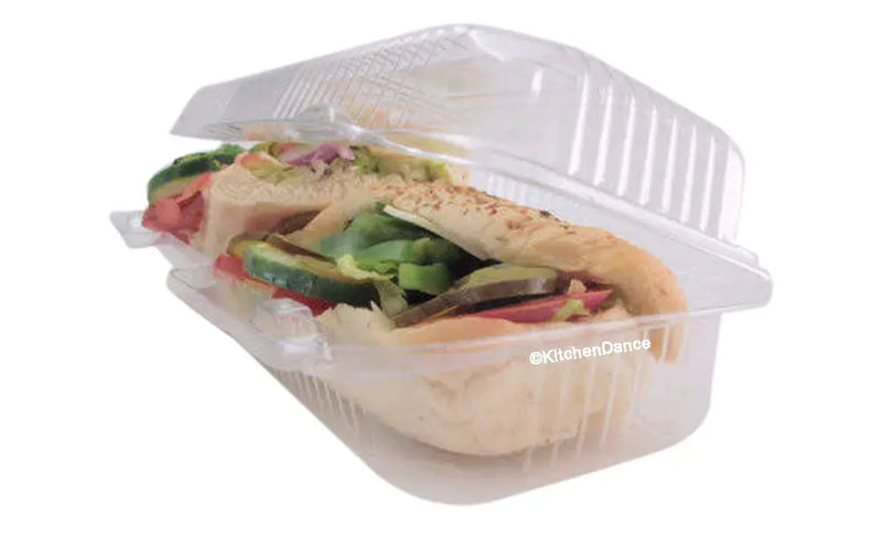 plastic sandwich / Danish container, 12" long food container 
