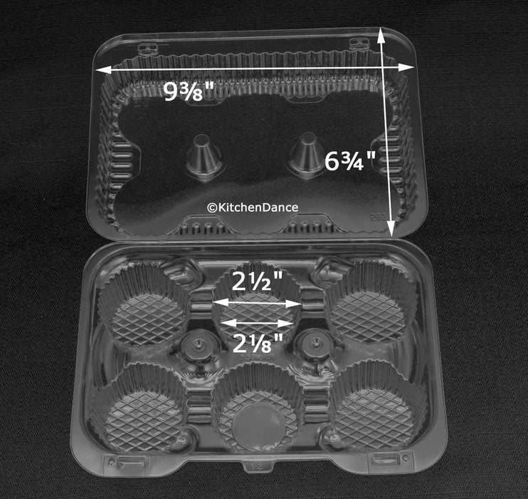 ITC 6-Count Cupcake Boxes - Pack Of 10 With Window, Food Grade Cupcake Carriers